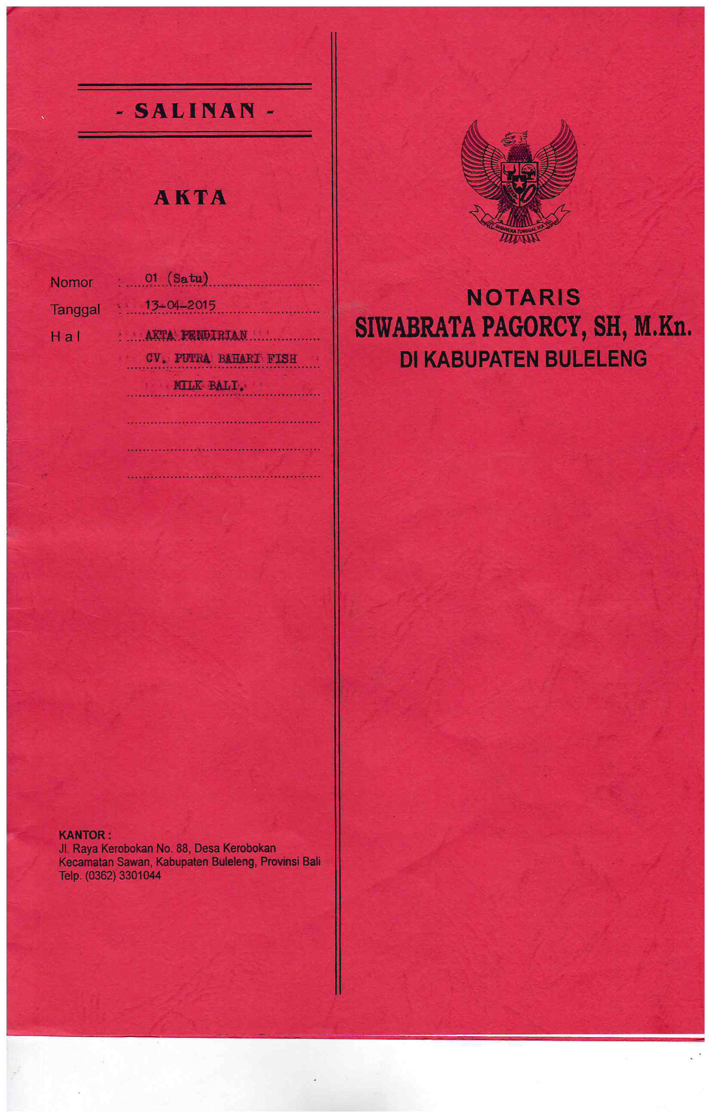 Deed of Incorporation