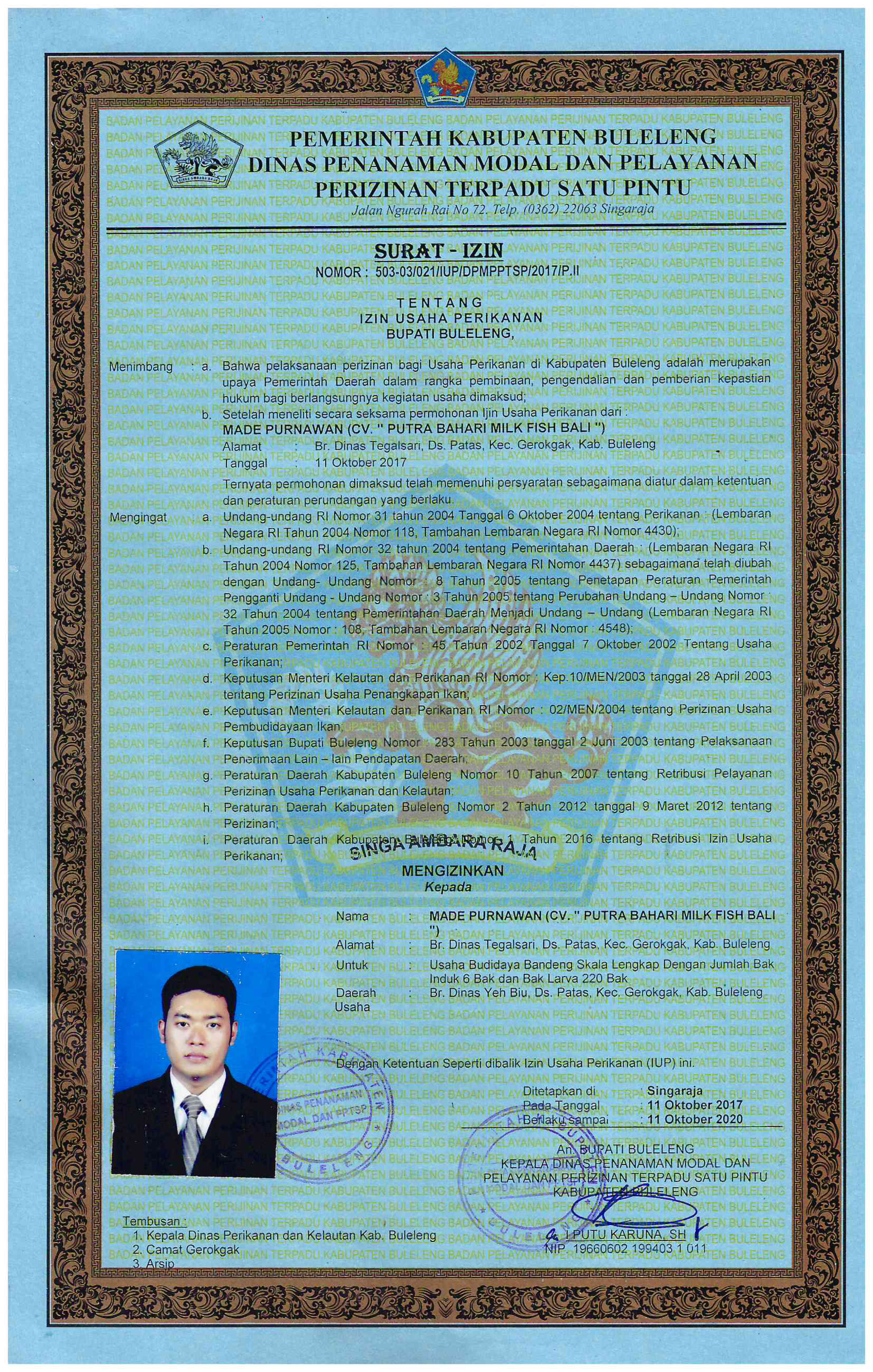  Fishery Business Permit
