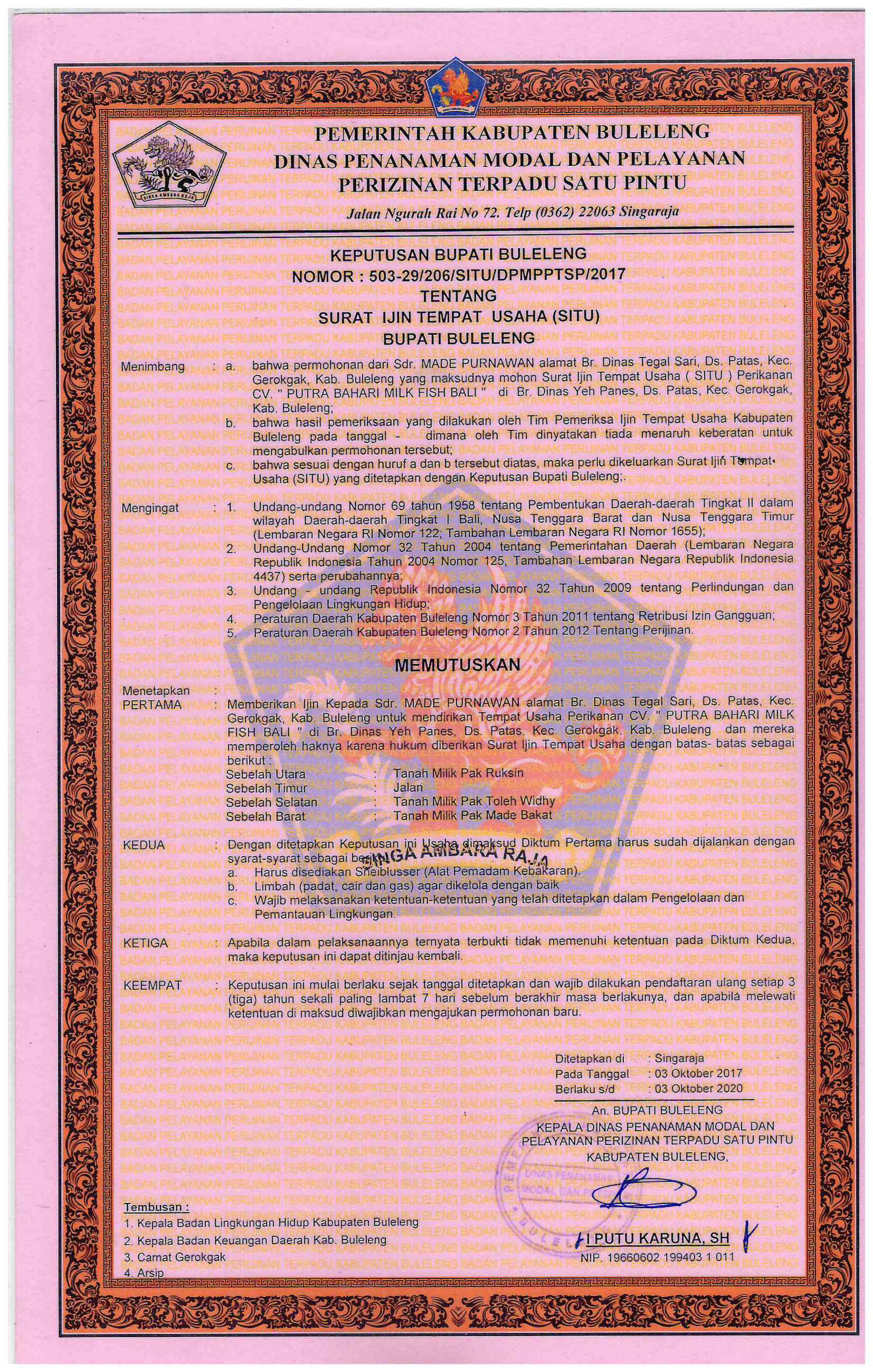  Business Place Permit